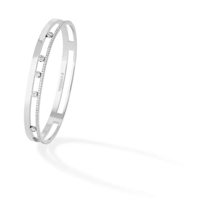 WHITE GOLD MOVE ROMANE BANGLE