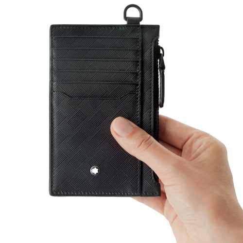 Montblanc Card Holder 8cc with Zip in Extreme Leather Black - Image 6