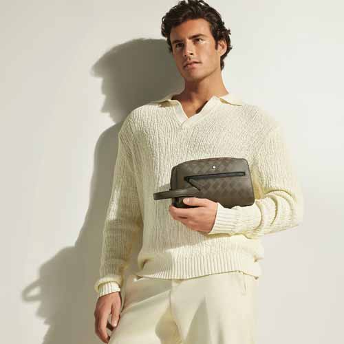 Montblanc Wash Bag in Extreme Leather khaki - Image 2