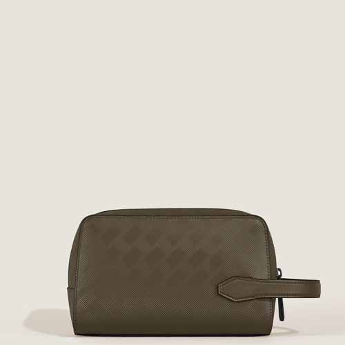 Montblanc Wash Bag in Extreme Leather khaki - Image 6