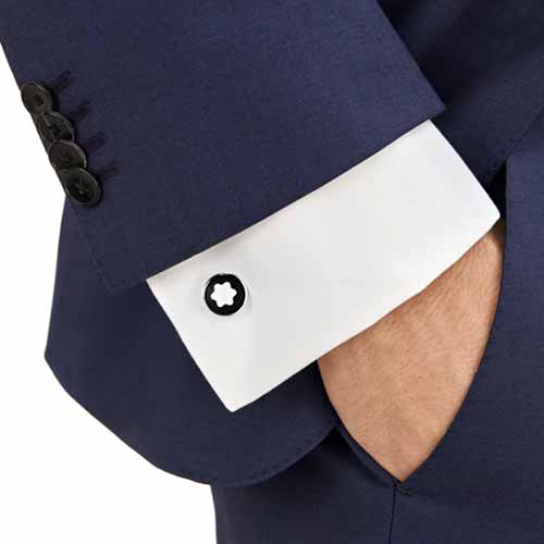 Montblanc Cufflinks with Mother-of-Pearl Snowcap Emblem - Image 2