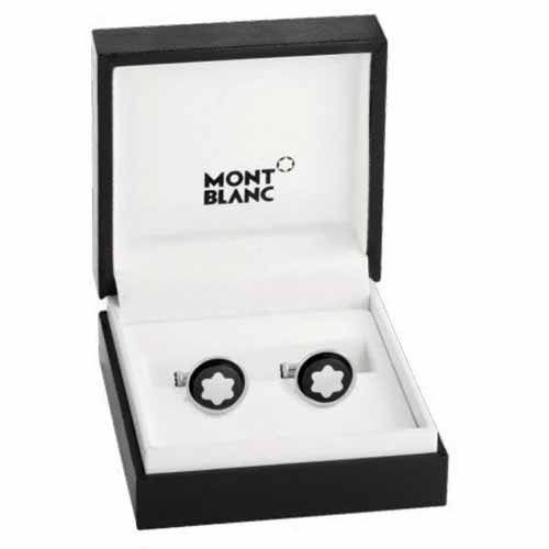 Montblanc Cufflinks with Mother-of-Pearl Snowcap Emblem - Image 3
